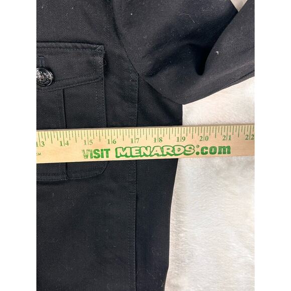 Ralph Lauren Jeans Black Denim Work Jacket Fitted Coat Women’s Small Cord Collar - Picture 4 of 6